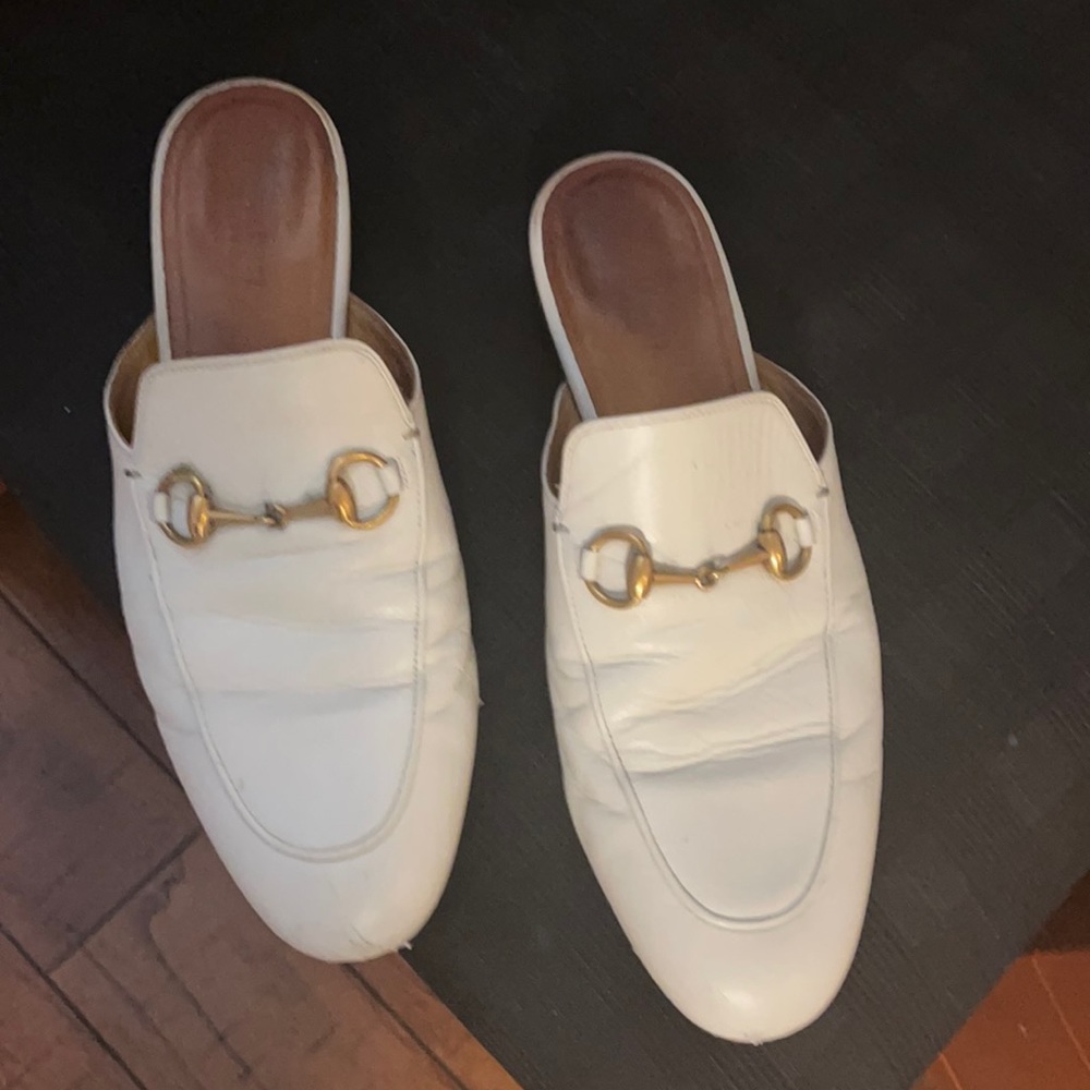 Gucci white princetown loafers